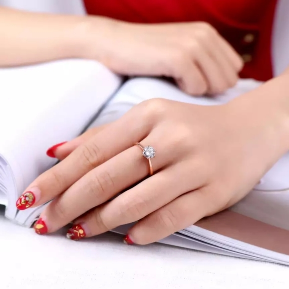 NEW Rose Gold 1 Carat Solitaire Engagement Ring - Picture 5 of 7